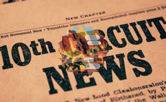 10th Circuit AFFF News headline featuring firefighters spraying foam on flames