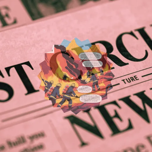 1st Circuit AFFF News headline featuring firefighters spraying foam on flames